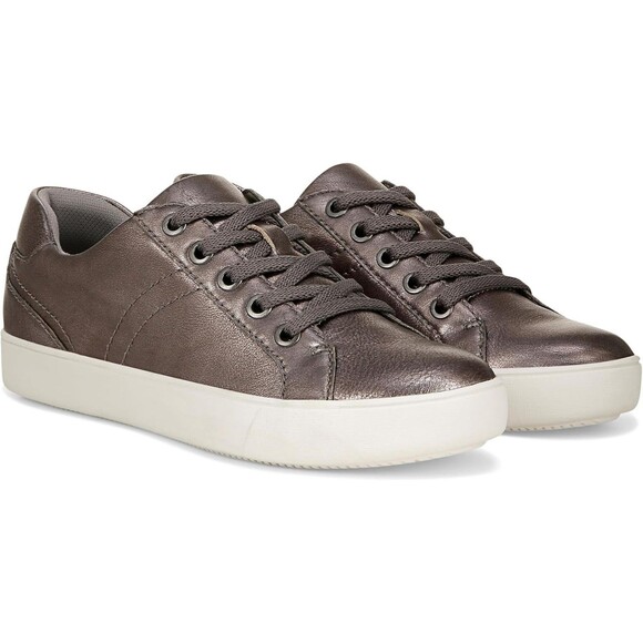 Naturalizer Women's Leather Morrison Sneakers Pewter Sz 12 NIB - Picture 1 of 7